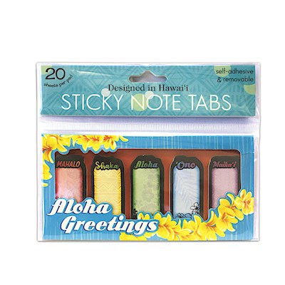 Sticky Memo Tabs 5-pk 20-sht, Aloha Greetings