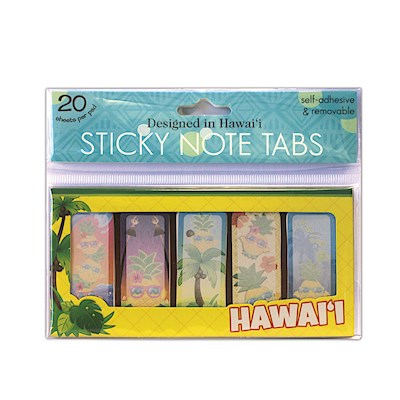 Sticky Memo Tabs 5-pk 20-sht, Hawaii Pineapples