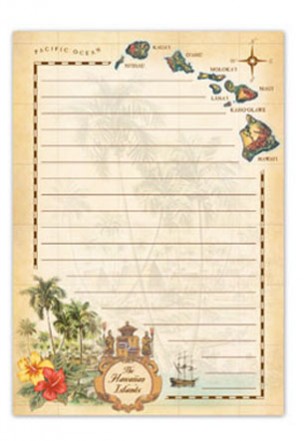 Notepad 50-sht, The Hawaiian Islands - Tan