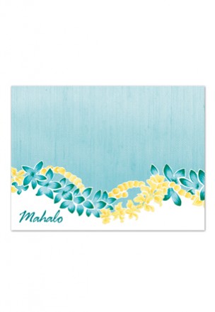 Packaged Mahalo Cards 10-pk, Puakenikeni Lei