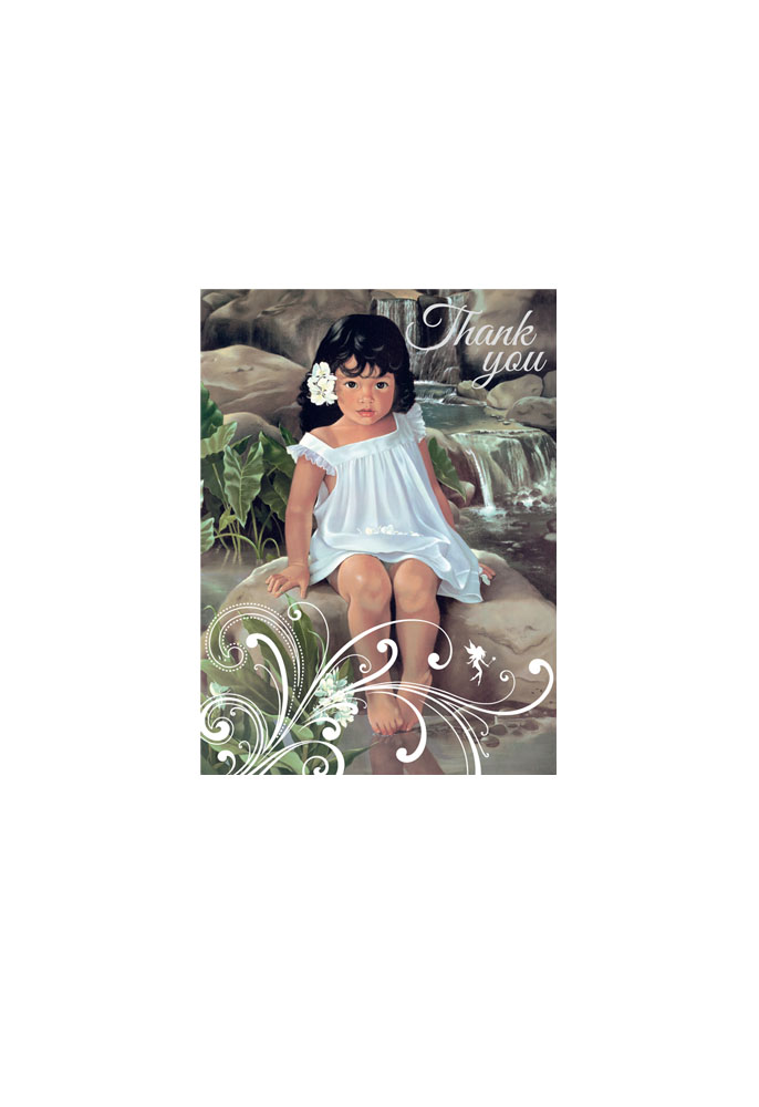 Packaged Mahalo Cards 10-pk, White Ginger
