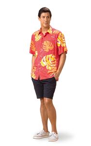 Monstera Waves II - Guava Kai Mens Classic Shirt (X-Large)