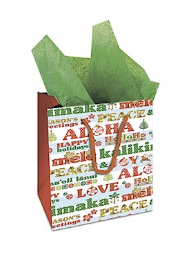 Small Gift Bag, Aloha Season's Greetings