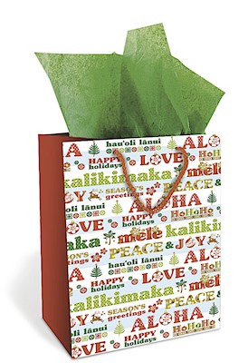 Medium Gift Bag, Aloha Season's Greetings