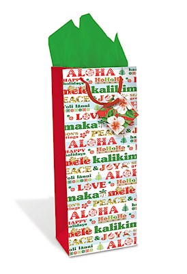 Wine Gift Bag, Aloha Season's Greetings