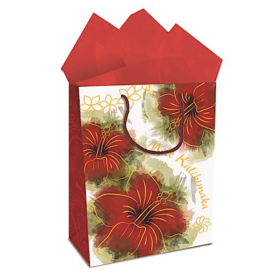 Large Gift Bag, Hibiscus Kalikimaka