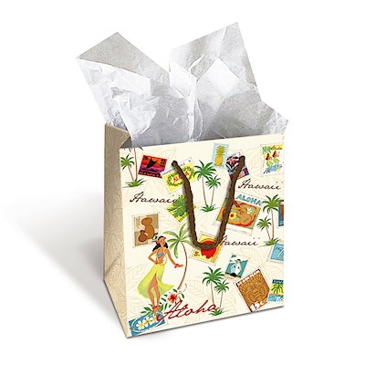 Small Gift Bag, Stamped with Aloha