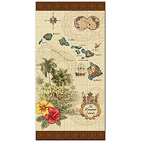 Beach Towel, Islands of Hawaii - Tan