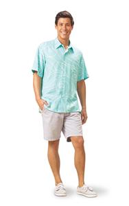 Ocean Waves Aqua/Mint Kai Mens Classic Shirt (2X-Large)