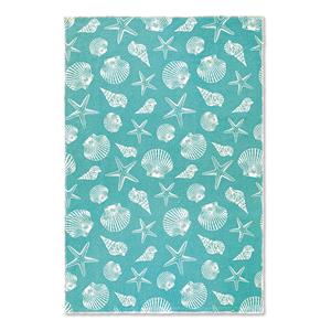 Kitchen Towels, Microfiber Set of 2- Seashells