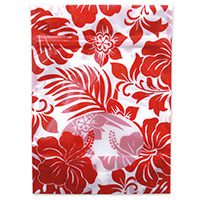 POUCH ZIP HIBISCUS FLORAL RED