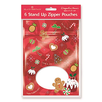 Stand-Up Zipper Pouch 6-pk, Holiday Delights
