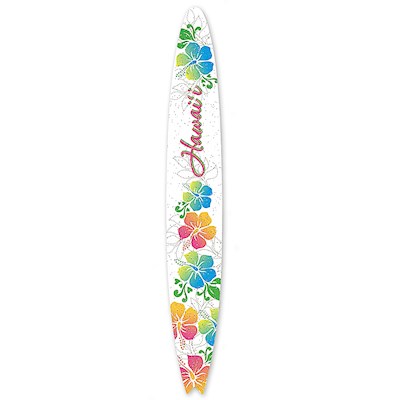 Emery Surfboard Hibiscus Rainbow