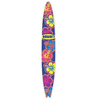 Emery Board - Surfboard, Neon Hibiscus