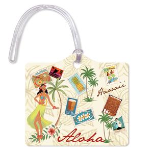 Die Cut Luggage Tag, Stamped of Aloha