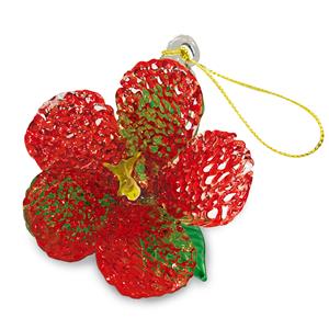 Glass Lace Ornament, Hibiscus - Red