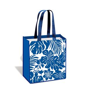 Island Tote, Hibiscus Floral - Blue