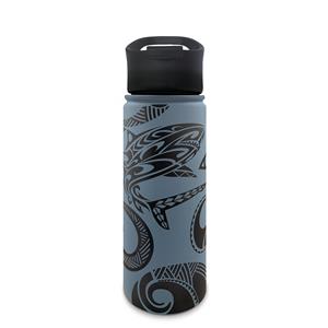 18.6 oz. Island Flask, Tribal Shark - Blue