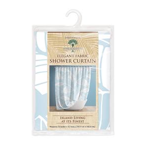 Shower Curtain, Tropical Leaves – Blue