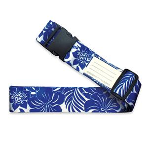 Luggage Strap, Hibiscus Floral - Blue