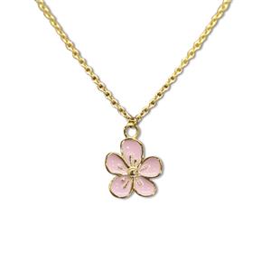 Charm Necklace, Flower - Gold