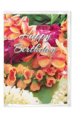 Happy Birthday Card, Beautiful Hawaiian Leis