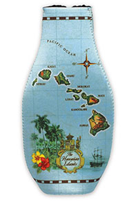 Island Bottle Cooler, Island of Hawaii - Blue