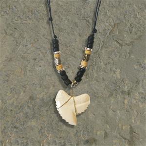 Replica Tiger Shark Tooth Adjustable Tan Beads Necklace