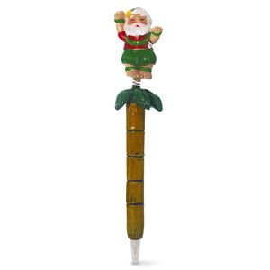 Polyresin Spring Pen, Hula Santa