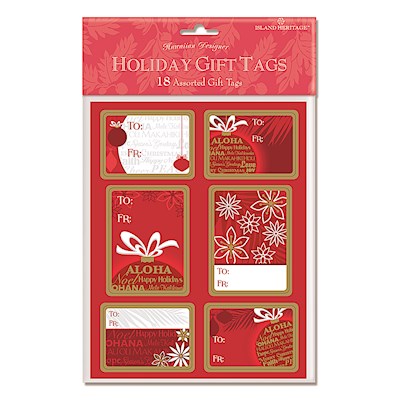 Adhesive Gift Tag 18-pk, Island Ornament