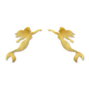 Charm Earrings 1-pr, Mermaid - Gold