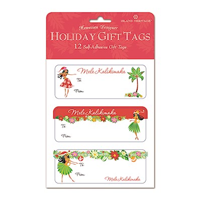 Adhesive Gift Tag 12-pk, Island Holiday Honeys 2