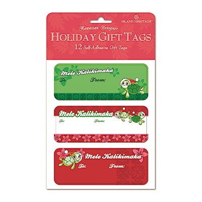 Adhesive Gift Tag 12-pk, Mele Honu