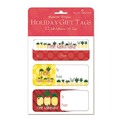 Adhesive Gift Tag 12-pk, Mele Pineapple Parade