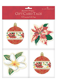 Gift Tag 12-pk, Festive Plumeria