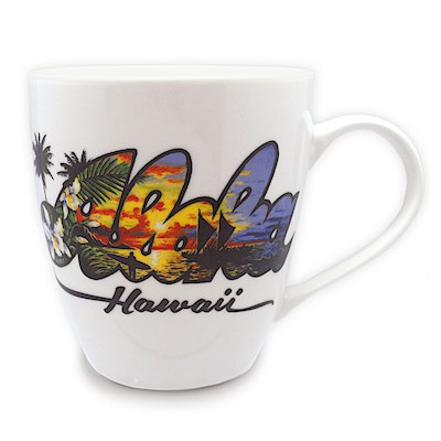 18 oz. U-shape Mug, Eddy Y Aloha - Hawaii