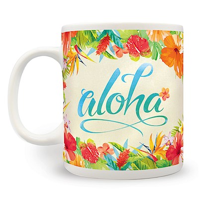 14 oz. Mug, Aloha Floral