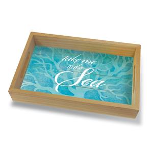 Coastal Wood Tray Small, Take Me to the Sea