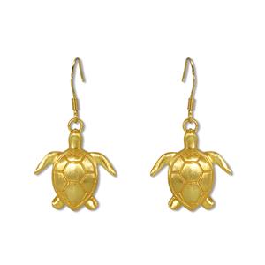 Charm Earrings 1-pr, Honu - Gold