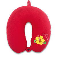 Travel Neck Pillow, Velvet - Aloha Hibiscus