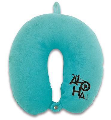 Travel Neck Pillow, Velvet - Tropical Aloha