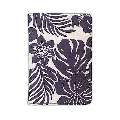 Passport Holder, Hibiscus Floral - Blue