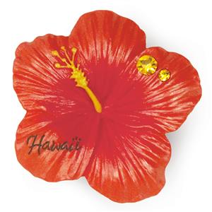 HP Polyresin Magnet, Hibiscus - Hawaii - Red