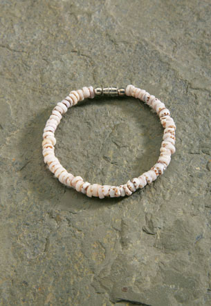 Shell Bracelet, Puka Shell - Tiger