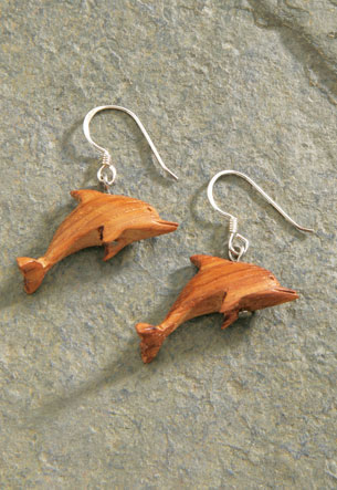 Wood Earrings 1-pr, Fashion Dolphin