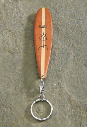 Wooden Keychain, Longboard - Hawaii