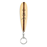 Wooden Keychain, Longboard - Maui (White)