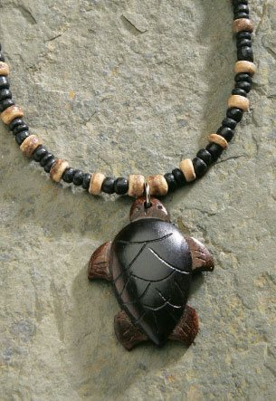 Wood Beaded Cord, Wood - Turtle