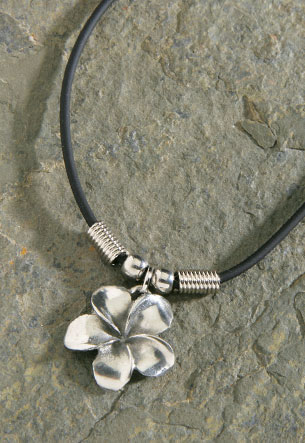 Rubber Cord, Pewter - Petite Plumeria