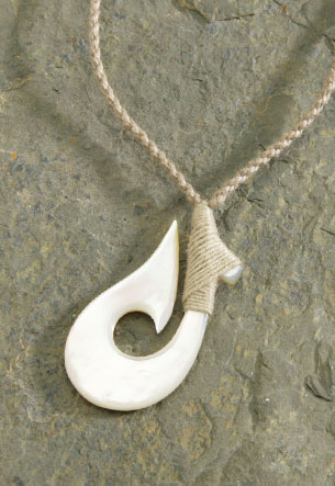 Twisted Cord, Mother of Pearl - Wrapped Hook